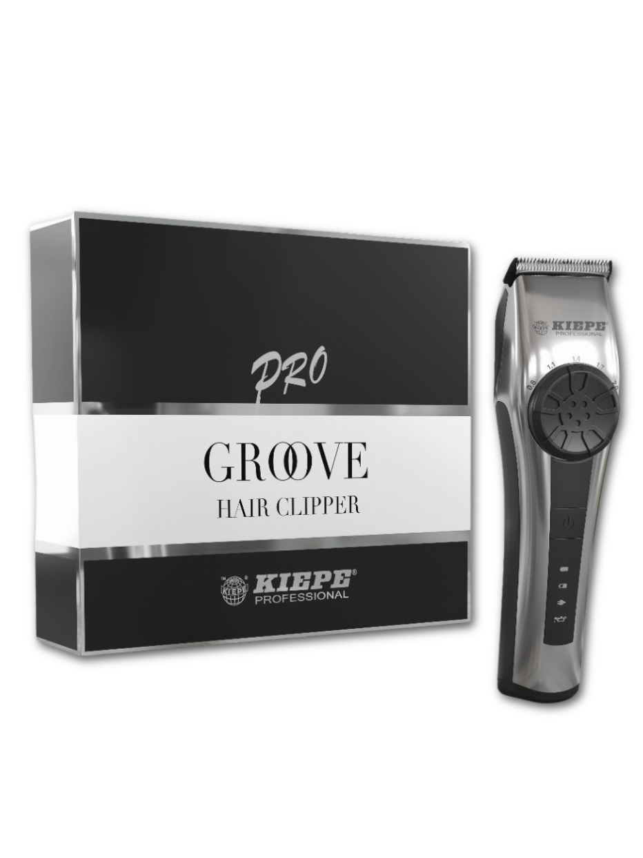 Kiepe Clipper Groove Pro schnurlos in professioneller Verpackung, erhältlich bei Phullcutz, ideal für präzises und flexibles Haarstyling.