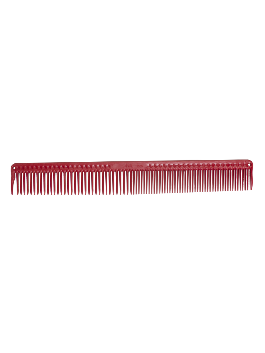 Roter JRL Verblendkamm 8,6 Zoll mit feinen Zähnen, erhältlich bei Phullcutz für präzises Haarstyling.
