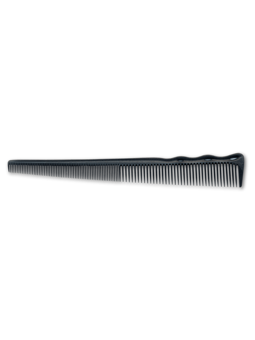 Y.S. Park Flex Carbon Schneidekamm Nr. 254 schwarz, erhältlich bei Phullcutz. Perfekter Kamm für präzise Schnitte am Haaransatz und feinen Partien, hitzeresistent bis 110°C.