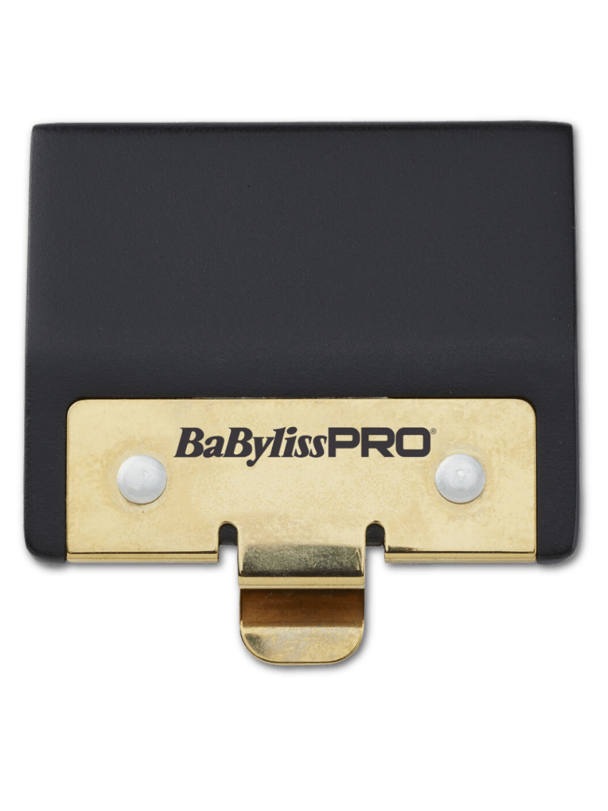 BaByliss PRO 4Artists Premium Blade Trimmer Cover in Schwarz mit goldenem Firmenlogo, verfügbar bei Phullcutz, schützt effektiv die Präzisionsklingen Deines Trimmers.