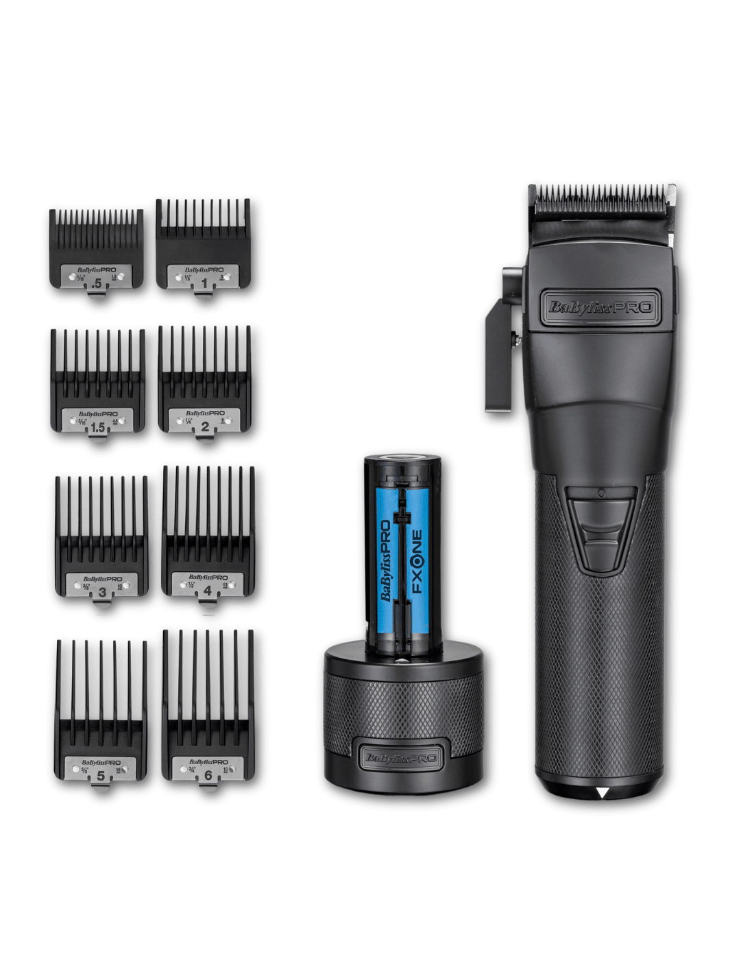 Professioneller BaBylissPRO FXONE Clipper Schwarz für präzise Fades und exakte Haarschnitte, leistungsstark und robust, erhältlich bei Phullcutz.