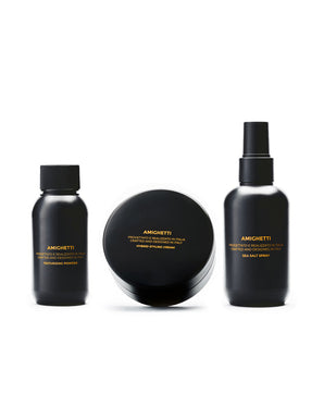 Amighetti Grooming Bundle mit Dust, Wax und Sea in schwarzer Verpackung mit goldener Schrift