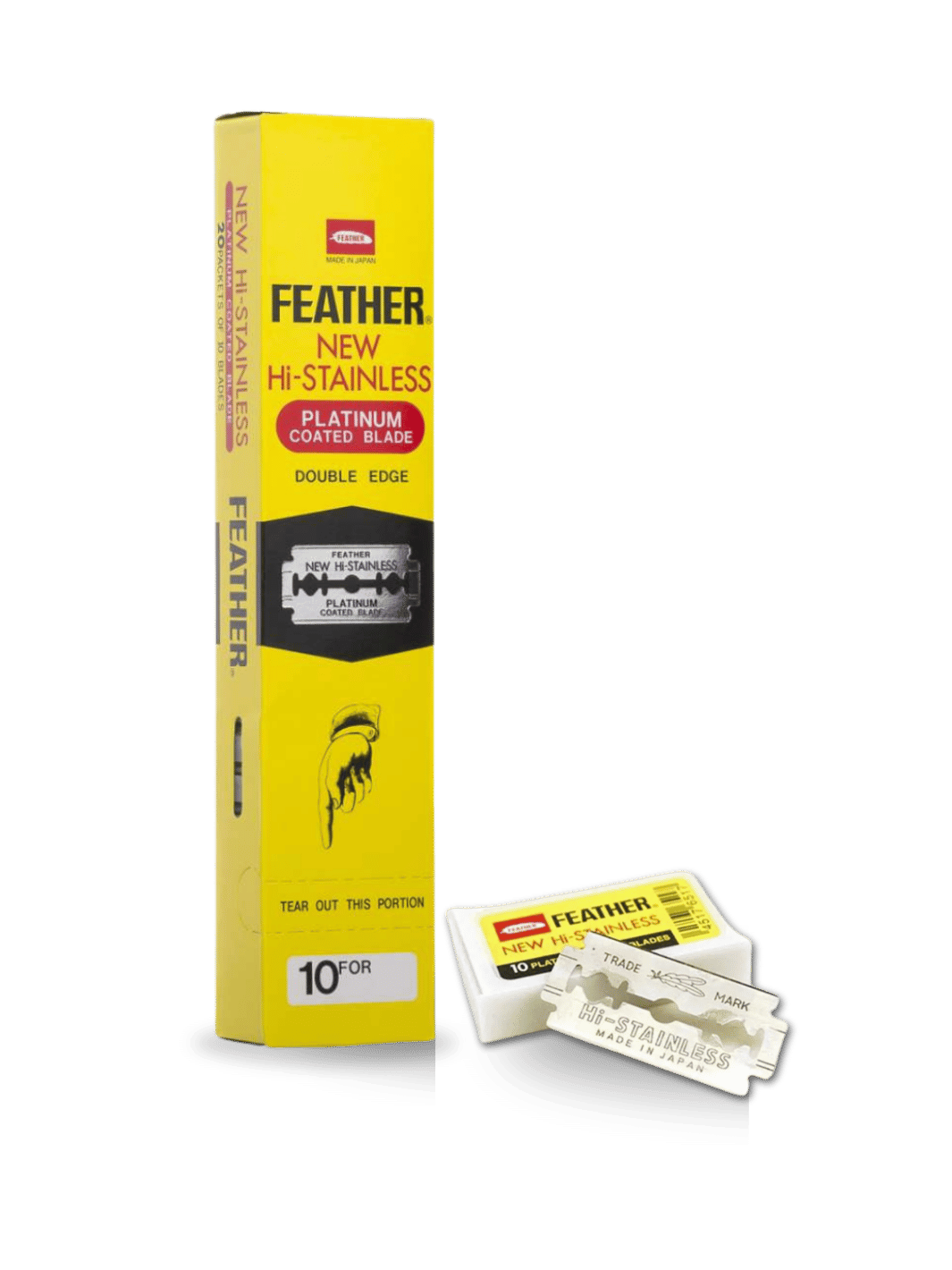 200er Pack Feather Hi-Stainless Double Edge Rasierklingen, hochwertige professionelle Barber-Klingen für eine präzise Rasur, angeboten von Phullcutz.