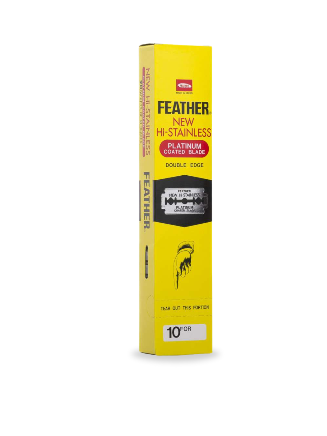 Feather Hi-Stainless Double Edge Rasierklingen in einer 200er Packung, präzise und langlebige Klingen für Barber, verfügbar bei Phullcutz.
