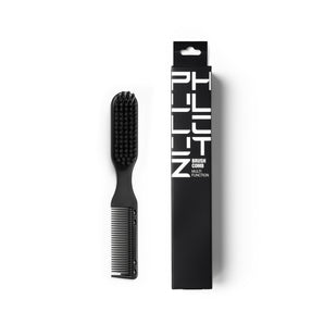 Phullcutz Brush Comb in Schwarz mit Fade-Bürste und Kamm für präzise Barber-Haarschnitte und Übergänge