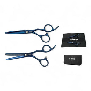 Phullcutz e-kwip blaues Titan-Scheren-Set mit Schneide- und Modellierschere, 5.75 Zoll, Japanstahl