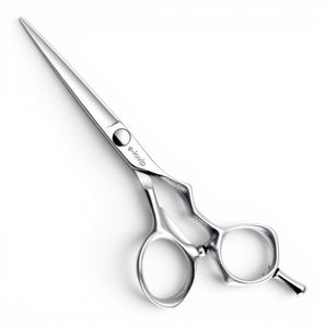 Phullcutz e-kwip Surimu SU 60 Haarschere aus silbernem VG-10 Japanstahl mit ergonomischem 3D-Offset-Griff