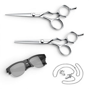 Phullcutz e-kwip Surimu Friseurscheren-Set aus VG-10 Stahl mit Modellierschere, Soundglasses und Einstellschlüssel