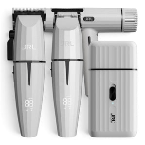 Phullcutz JRL Ghost Edition Combo Kit Nr.3 mit weißem Haartrockner, Clipper, Trimmer und Shaver für Profis
