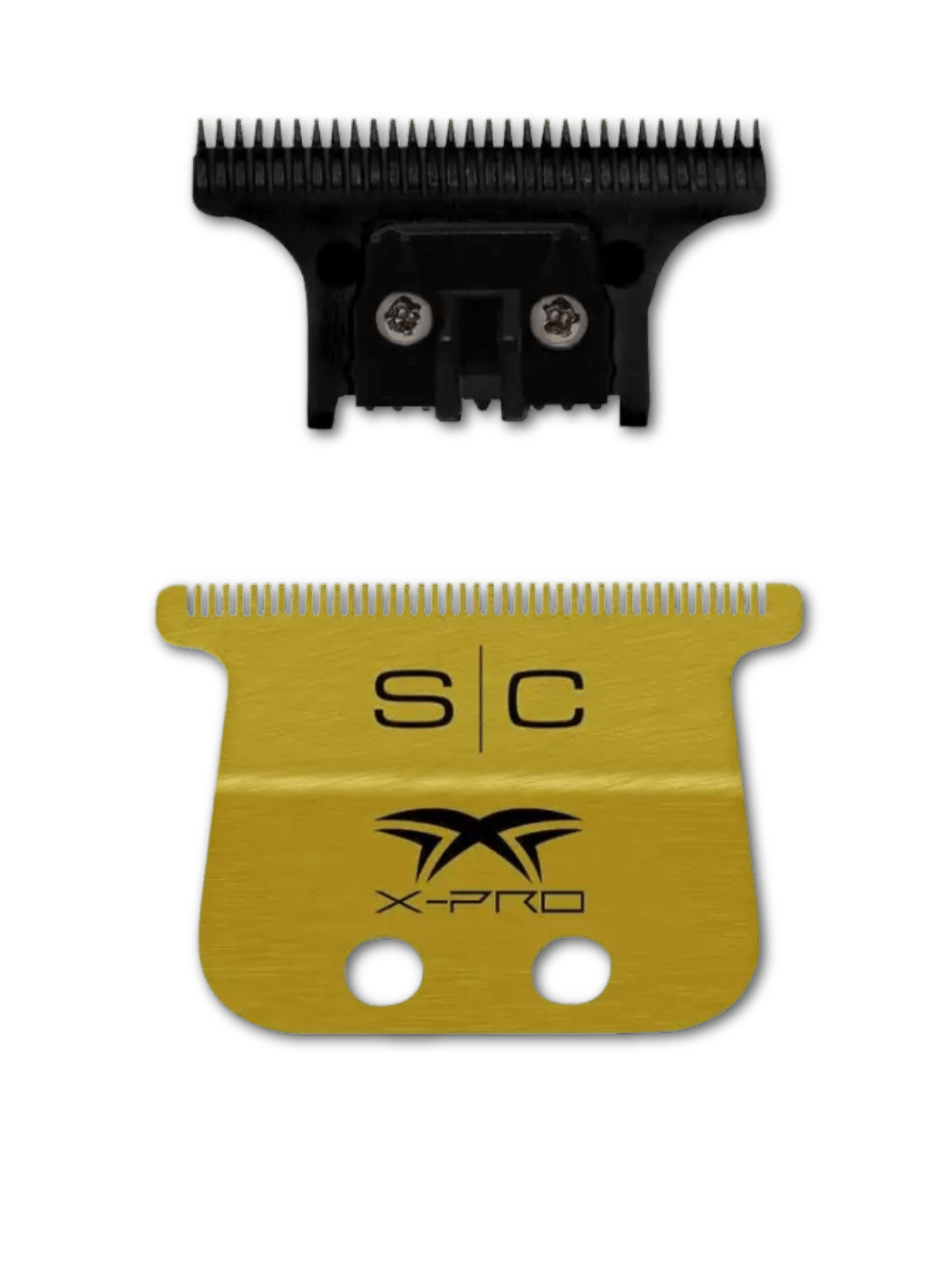 STYLECRAFT X-PRO Wide Gold mit The One DLC Blade, präzisionsgeschmiedete Gold Titanium-Klingen für professionelle Haarschneider bei Phullcutz verfügbar.